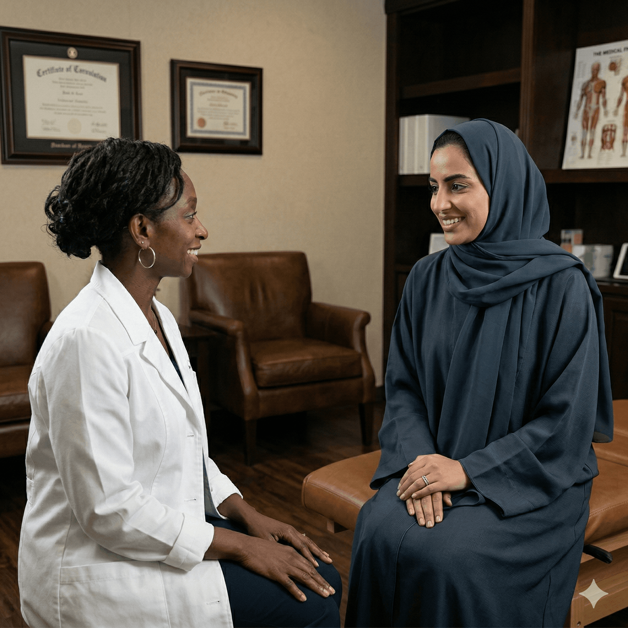 UAE woman looking at window