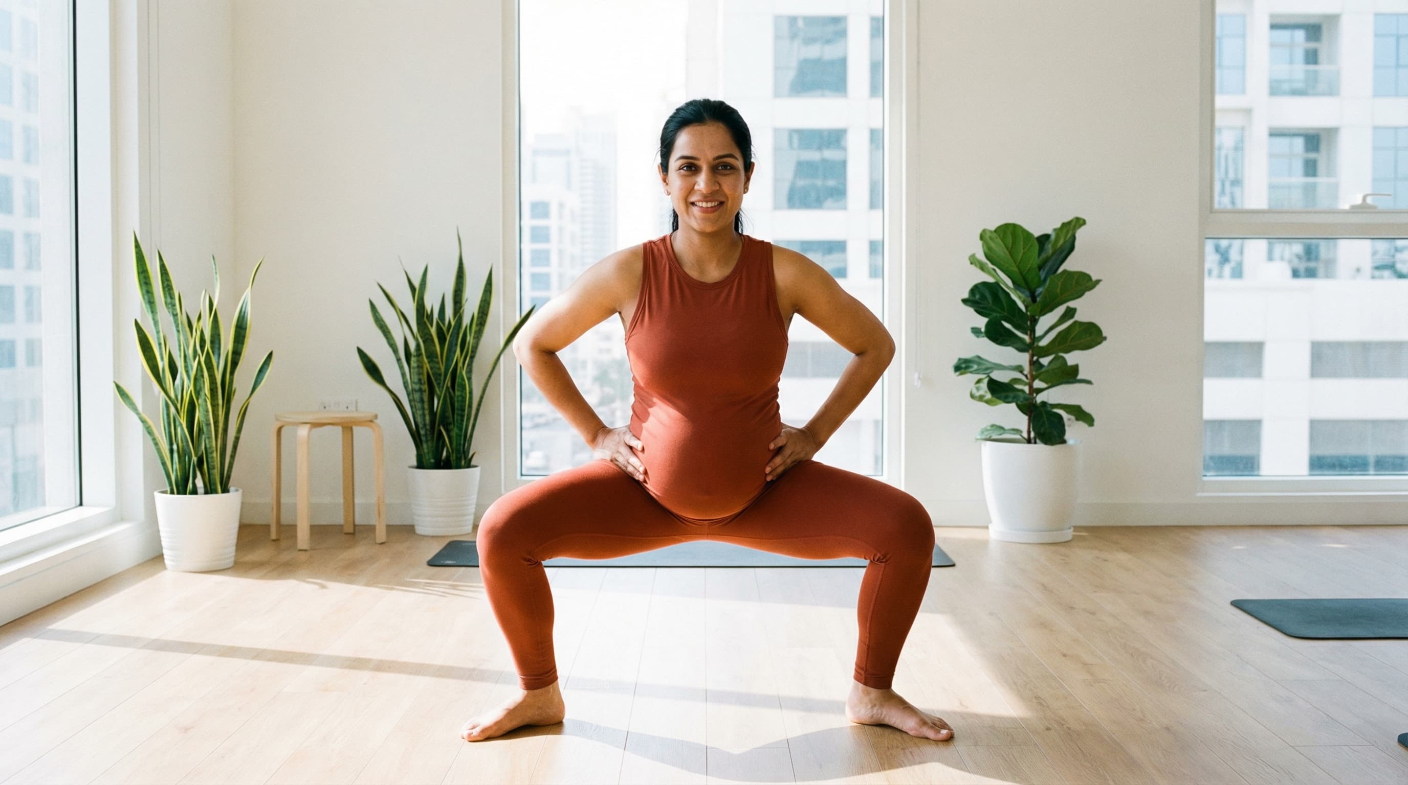 pregnant woman doing yoga
