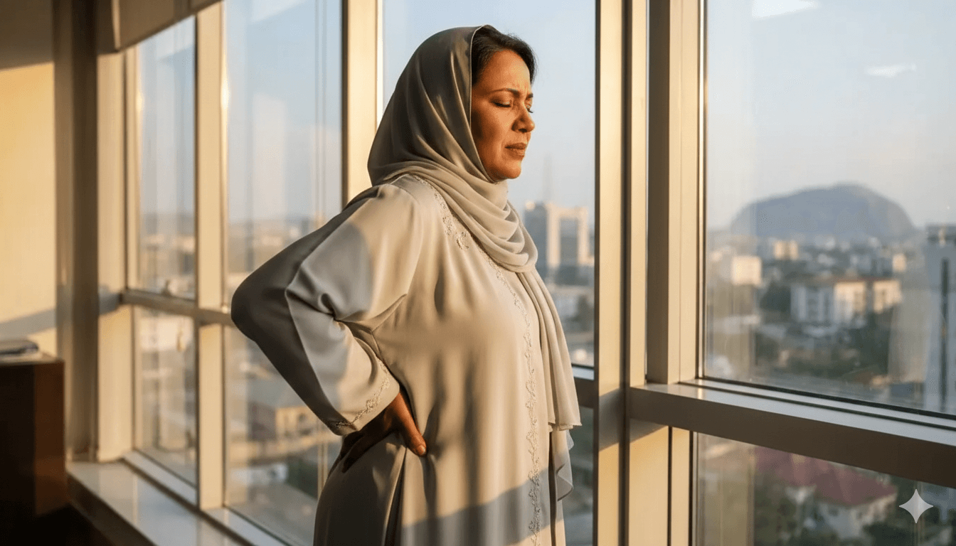 uae woman looking at window